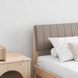 VidaXL Tăblie tapițată Gri taupe 180 cm Lemn de pin masiv 879217