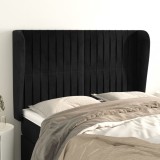 VidaXL Tăblie de pat cu aripioare, negru, 147x23x118/128 cm, catifea 3118244