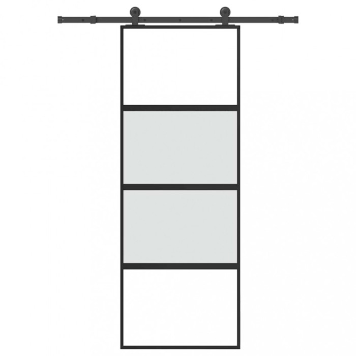 vidaXL Ușă glisantă cu set de feronerie sticlă temperată și aluminiu