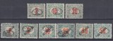 ROMANIA1919 EMISIUNEA DEBRETIN I TIMBRE MAGHIARE PORTO LOT GUMA ORIGINALA, Nestampilat