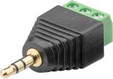 Adaptor bloc terminal cu 3 pini tip regleta cu surub la Jack 3.5 mm tata 3 pini stereo Goobay 76745