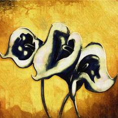 Tablou canvas Flori, vintage, abstract, arta13, 90 x 60 cm