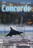 MALDIVES 2004 AVIATIE AVIOANE CONCORDE, Nestampilat
