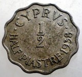 J.039 CIPRU COLONIE BRITANICA GEORGE VI 1/2 HALF PIASTRE 1938