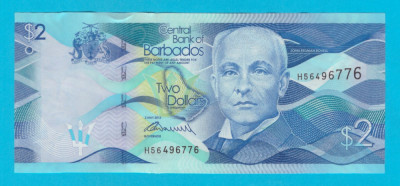 Barbados 2 Dollars 2013 &amp;#039;Bovell&amp;#039; UNC serie: H56496776 foto