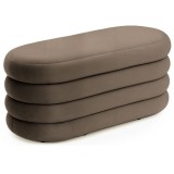 Taburet tapitat Puffo cu spatiu de depozitare, velur, 100x42x42 cm, maro Household NewTrend