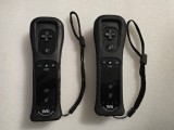Kit Controller Nintendo Wii Remote Motion Plus RVL-036, huse + curele de prindere Negru