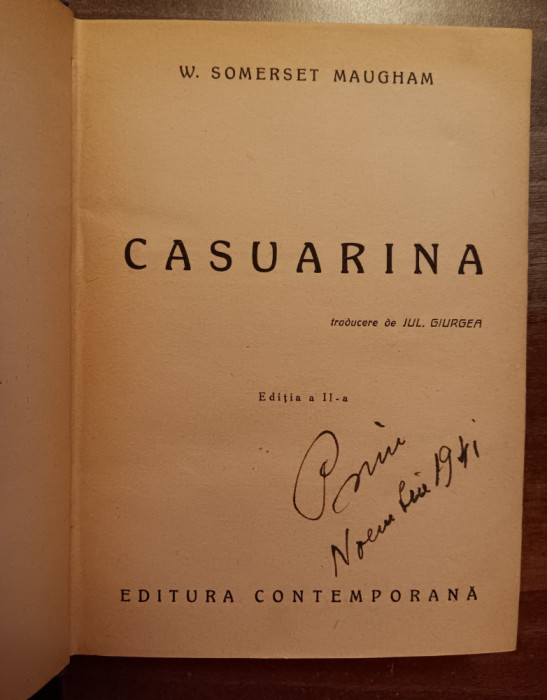 myh 527f - W Somerset Maugham - Casuarina - ed 1941