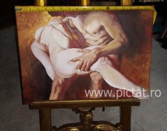 Tablou Nud, Pictura erotica, semnat, Pictura fara rama Galerie arta