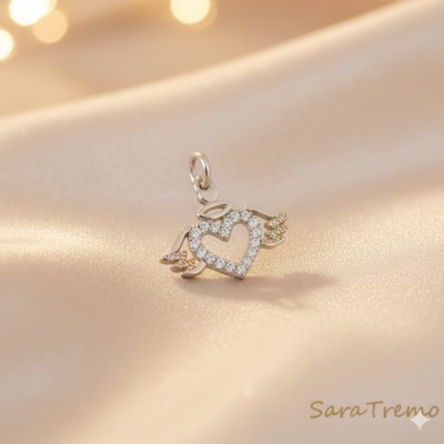 Pandantiv din argint rodiat Cupidon foto