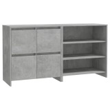 Cumpara ieftin Servanta, 2 piese, gri beton, lemn prelucrat