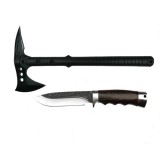 Cumpara ieftin Set Topor Pirate Skull, 39 cm si Cutit Bohemian Blade, 23 cm, IdeallStore&reg;, otel inoxidabil, teaca inclusa