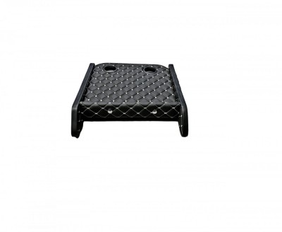 Masa de bord cu 2 suporti pentru pahare ,piele ecologica culoare Negru cusatura Gri compatibila Iveco 2007-2023 foto