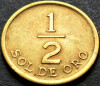 Moneda exotica 1/2 SOL DE ORO - PERU, anul 1976 * Cod 4497, America Centrala si de Sud
