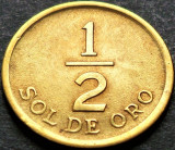 Moneda exotica 1/2 SOL DE ORO - PERU, anul 1976 * Cod 4497