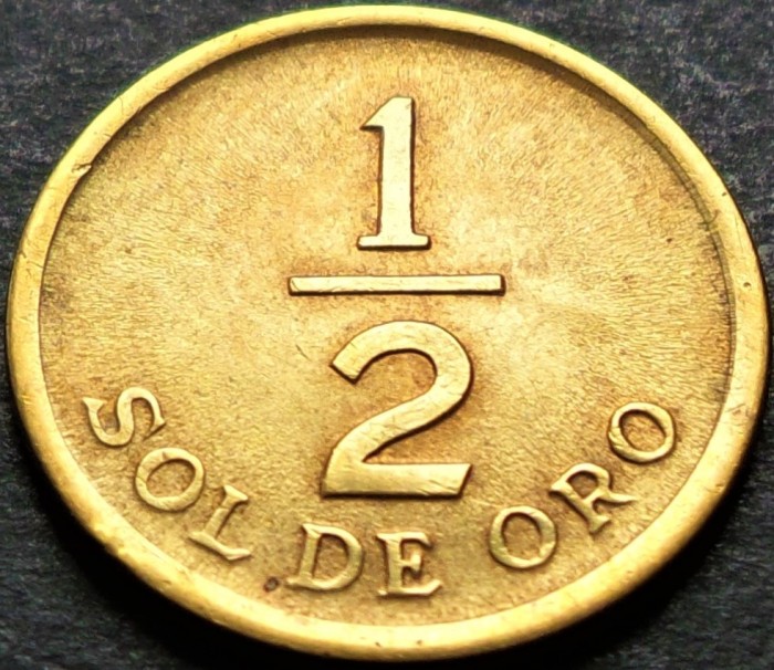 Moneda exotica 1/2 SOL DE ORO - PERU, anul 1976 * Cod 4497