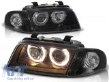 Kit de faruri de tuning cu ochi de &icirc;nger halogen potrivit pentru Audi A4 B5 11.1994-12.1998 sedan/combinate, stanga si dreapta Performance AutoTuning