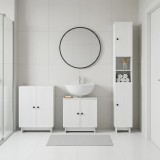 Cumpara ieftin Set de cabinet pentru baie cu 3 piese EDE Alb foarte lucios