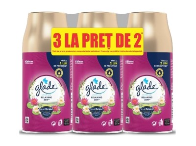 Pachet rezerve odorizant aer cu actiune continua pentru camera Glade Automatic Spray, Relaxing Zen, 3 x 269 ml foto