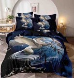 Cumpara ieftin Lenjerie pat single,bumbac finet,4 piese,cearceaf cu elastic 140x200cm,cearceaf pilota 155x205cm,2 fete de perna 55x80cm-A1244