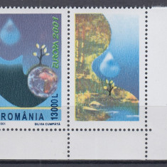 ROMANIA 2001 LP 1550 a EUROPA 2001 SERIE CU VINIETA DREAPTA MNH
