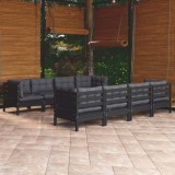 Cumpara ieftin Set mobilier de grădină cu perne, 9 piese, lemn masiv de pin