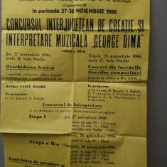 bnk rev Afis Concursul interjudetean George Dima - Cluj Napoca 1986