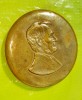F783-Medalie placheta LINCOLN veche anii 1900 prb. bronz 8,8 cm diametrul.