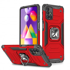 Wozinsky Ring Armor Husă Kickstand Tough Rugged Husă Pentru Samsung Galaxy M31s Roșu 9111201919921