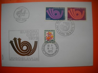 HOPCT PLIC FDC S NR 444 IUGOSLAVIA 1973 -EUROPA CEPT foto