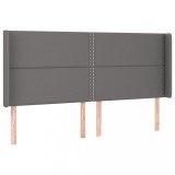 Cumpara ieftin Tablie de pat cu aripioare gri 203x16x118/128 cm piele eco