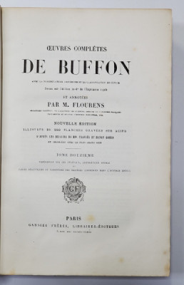 OEUVRES COMPLETES DE BUFFON, VOL . 12, VEGETALE - PARIS, 1853 foto