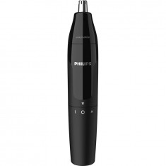 Trimmer pentru nas/urechi Philips NT1620/15, baterie, lavabil, utilizare umed si uscat, Negru