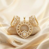 Cumpara ieftin Set Coroana Imperiului , Set bijuterii placat cu aur 14K cu cristale zirconia