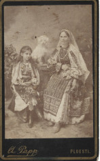 CDV Albert Papp Ploiesti 6x9 cm Costume populare foto