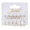 Set 6 Perechi Cercei Argintii Femei, Modele Impletite, Metal, 1-2cm, Fashion, Accesorii Bijuterii