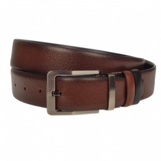 Curea barbati, casual-eleganta, din piele ecologica premium, latime 3.5 cm, maro - CK198M