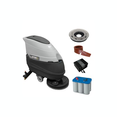 Masina pentru spalat si aspirat pardoseli LAVOR Free Evo 50B cu tractiune mecanica, productivitate 2000 mp/h, tensiune 24V foto