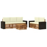 vidaXL Seturi de canapele cu pernă 6 pcs Lemn Solid de Acacia 3384031