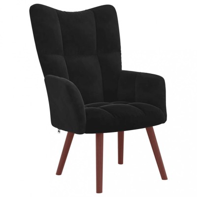 vidaXL Scaun de relaxare, negru, catifea foto