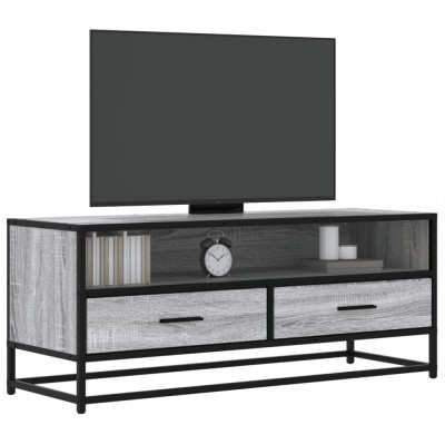 vidaXL Dulap TV, gri sonoma, 100x34,5x40 cm, lemn prelucrat și metal foto