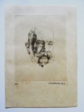 Cumpara ieftin Rar! Portretul imparatului Franz Josef 152x110 mm desenat si semnat olograf in 1917 de pictorul si ilustratorul ceh Karel Wellner(1875-1926)