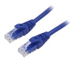 Cablul de rețea U/UTP 6 litat Cu PVC albastru 1m 26AWG, QOLTEC