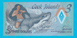 Insulele Cook 3 Dollars 2021 &quot;Ina nuda pe rechinul Mango&quot; UNC seria AA019736