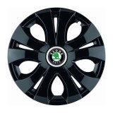 Set 4 Capace Roti Top Negru R16, Compatibil Cu Skoda