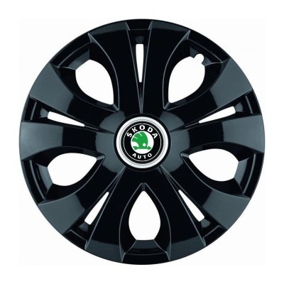 Set 4 Capace Roti Top Negru R16, Compatibil Cu Skoda foto