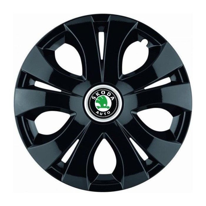 Set 4 Capace Roti Top Negru R16, Compatibil Cu Skoda