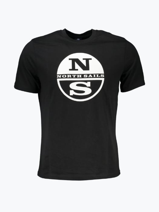 Tricou barbati cu imprimeu cu logo si croiala Regular fit negru XL, Negru, XL INTL, XL (Z200: SIZE (3XSL --&gt;5XL))