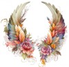 Sticker decorativ, Aripi, Portocaliu, 61 cm, 1355STK-9