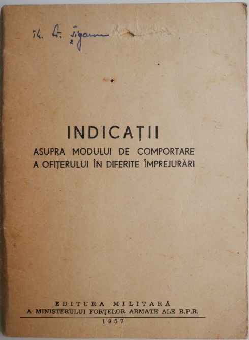 Indicatii asupra modului de comportare a ofiterului in diferite imprejurari